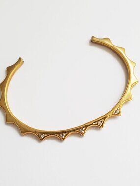 Tai Jewelry Gold Rhinestone Spike Cuff NEW